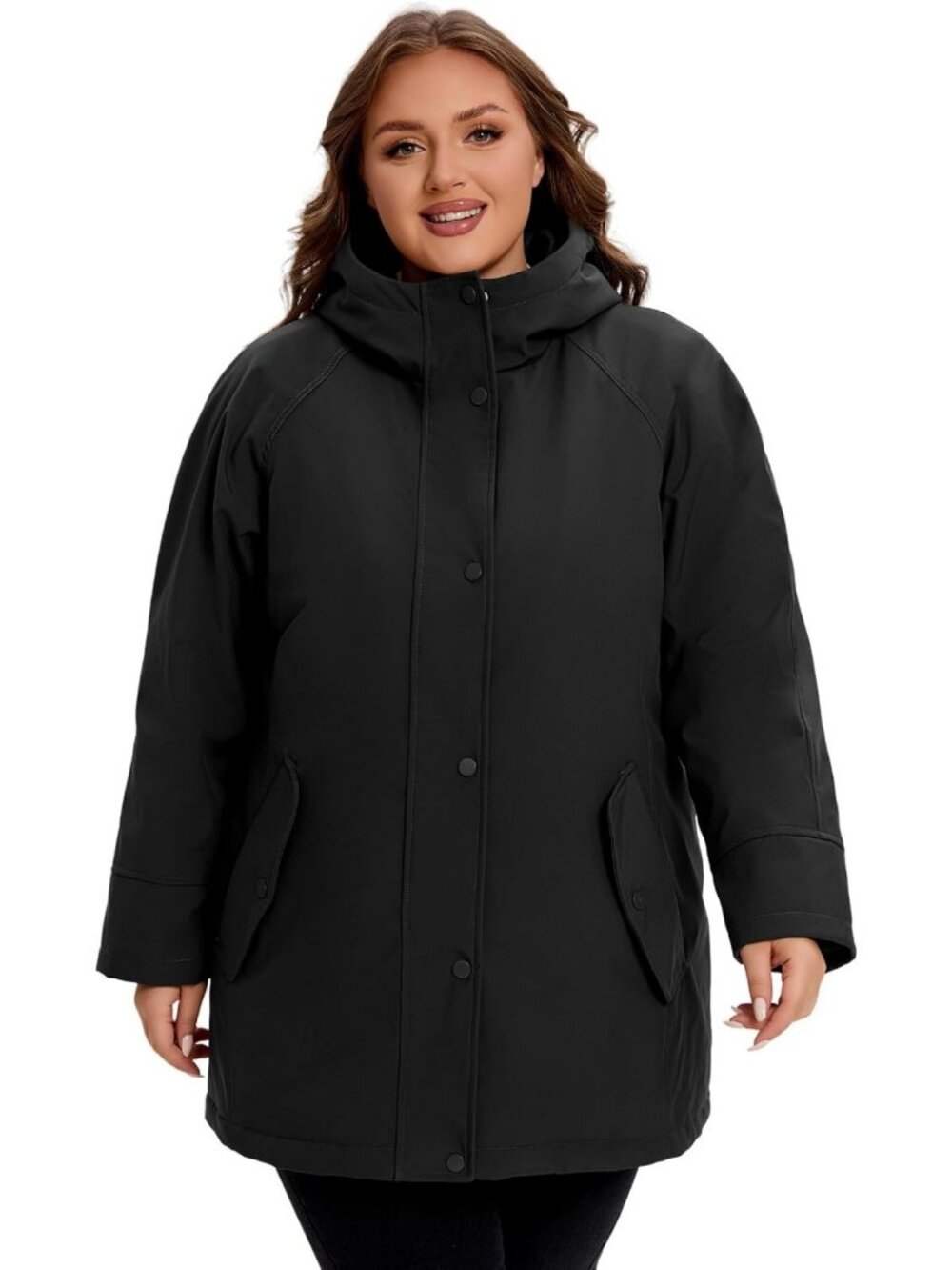 Plus Size Winter Puffer Coat with Hood for Women, Sizes 1X-6X, Warm & Stylish